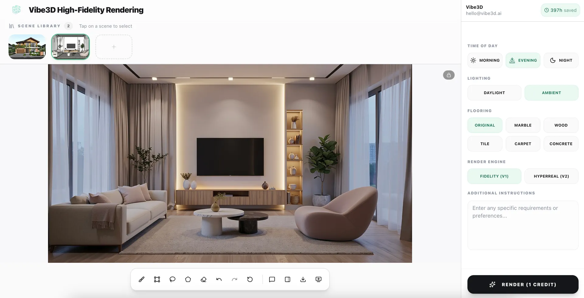 High-Fidelity Rendering from Vectorworks