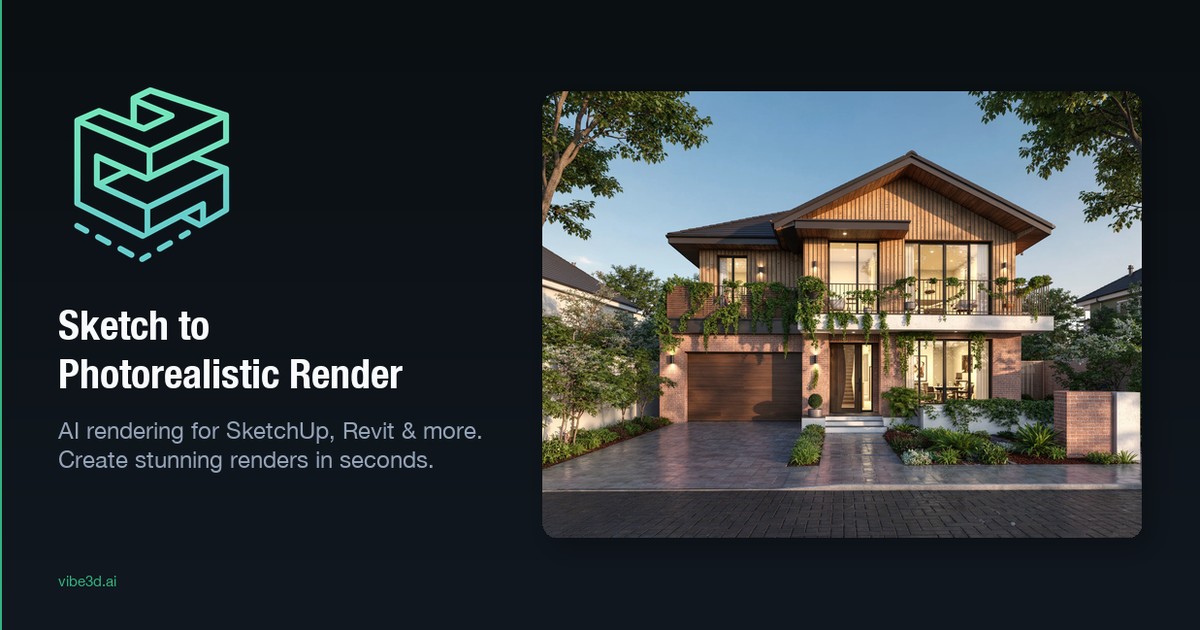 Before & After comparison of a 3D model and it's AI Render.